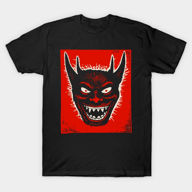 Lino Cut Devil T-Shirt by n23tees